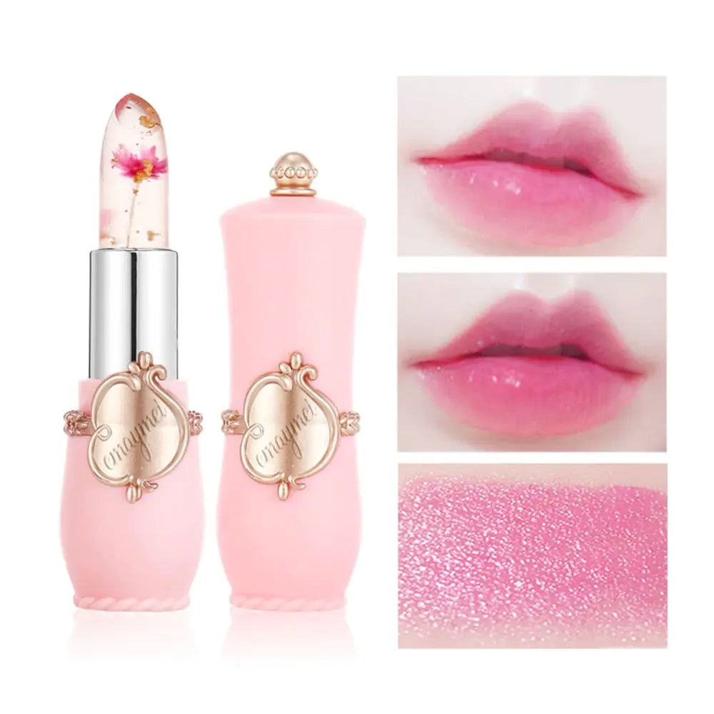 Moisturizer Lip Gloss Transparent Jelly Flower Lipstick